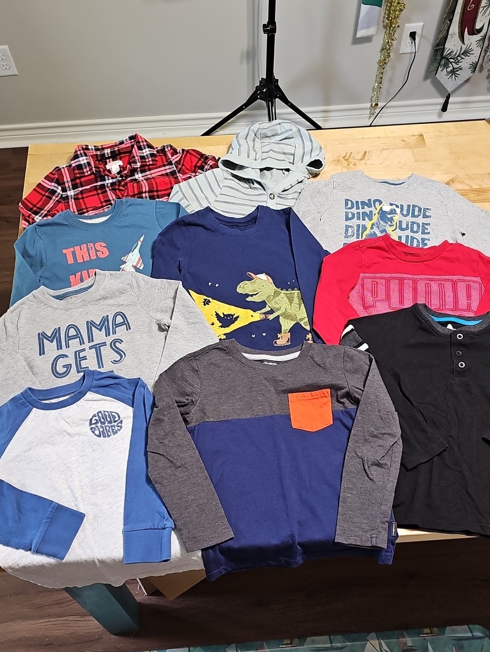 Lot of 10 Boys Long Sleeve Shirts Size 5T, 5/6 EUC